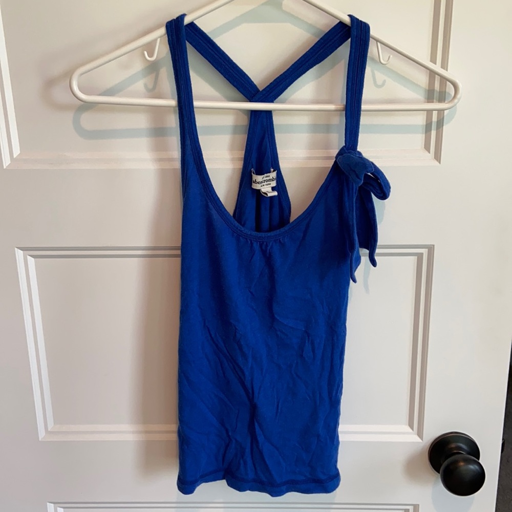abercrombie kids royal blue racer back tank w/ bow